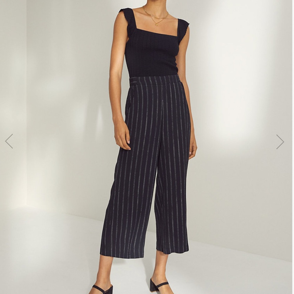 ARITZIA | Wilfred Faun Navy Pinstripe Trousers
